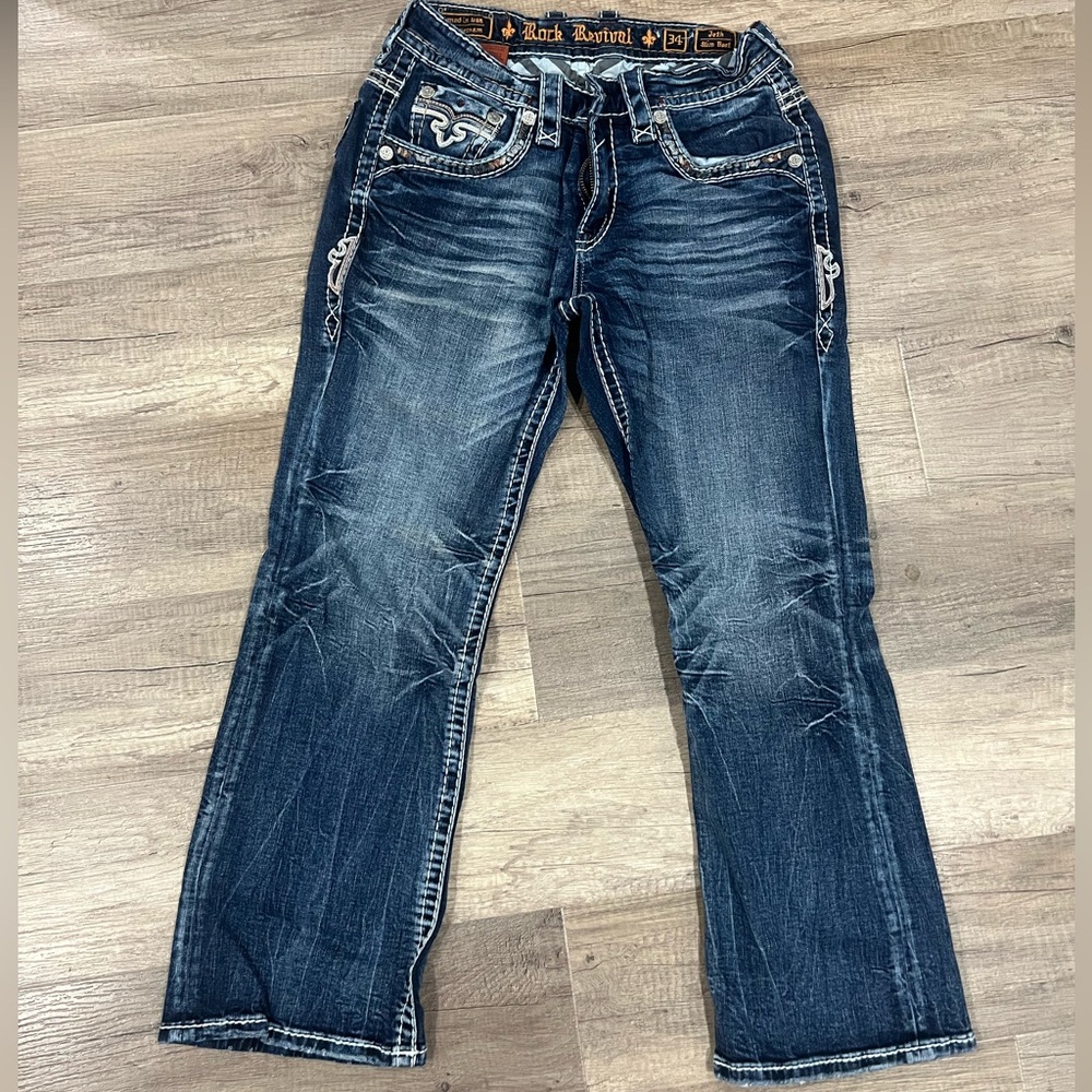 Rock Revival men’s Dark Blue Boot Cut Jeans